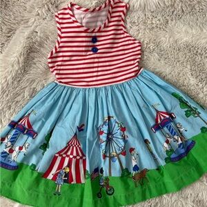 Eleanor Rose Red and Blue Fairground Dress